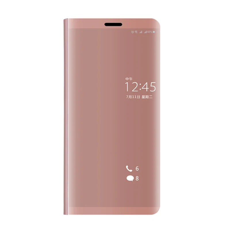 Зеркальный кожаный флип-чехол для huawei Honor 8x защитный чехол для Honor 10 lite светильник 8a 8c 8s 10 lite 8 x a s чехол бампер - Цвет: rose gold