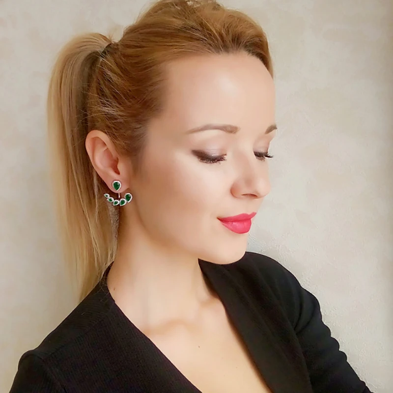 

LXOEN Elegant Luxury Cubic Zirconia Stud Earrings For Women Mini Drop Water Earings Silver color Earring Pulseras Mujer Gifts
