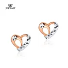 Серьги из чистого золота 18 К, серьги из настоящего золота 750 пробы, двухцветные серьги в форме сердца, высококлассные модные классические украшения для вечеринок, Лидер продаж, новинка 2020