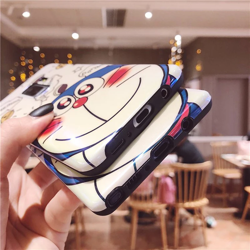Симпатичные мягкие чехлы YHBBCASES Doraemon для Samsung Galaxy S10 Plus S8 S9 Note 10 8 9 блестящий чехол