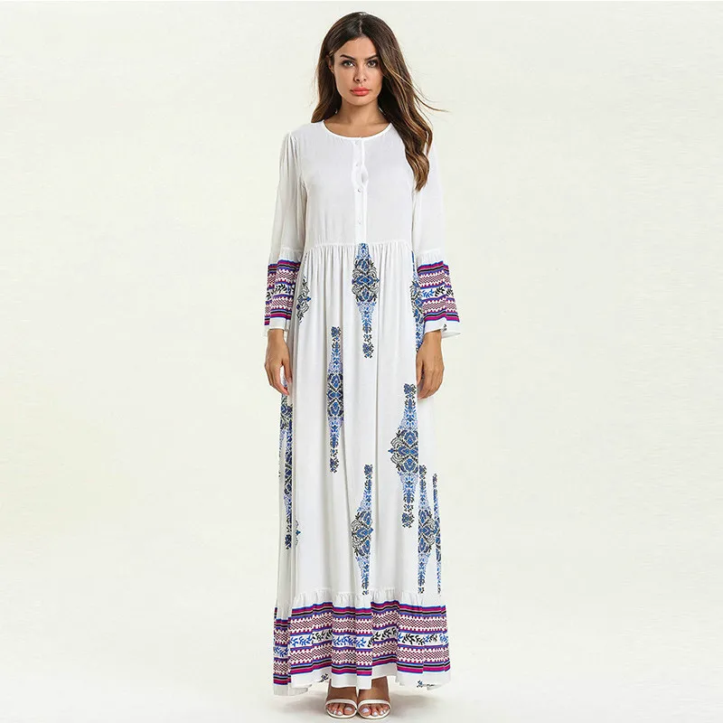 Vestidos мусульманское Длинное Макси платье Abaya Caftan Marocain Турецкий Арабский Кафтан