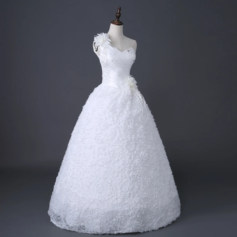 Горячая Распродажа Весна и лето корейский стиль vestidos de noiva одно плечо дизайнерские свадебные платья с рукавами женское платье принцессы