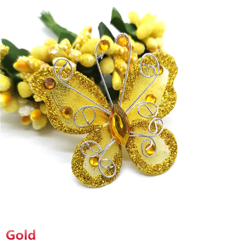 2 шт./комплект Золотая бабочка, аксессуары DIY для одежды, украшение шляп, создание декоративных рукоделий #pj8192 on.
