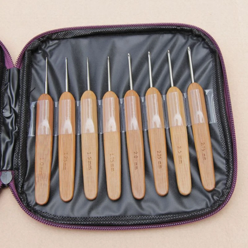 Горячая Распродажа 20 шт. карбонизированных вязальных спиц в фиолетовом пакете