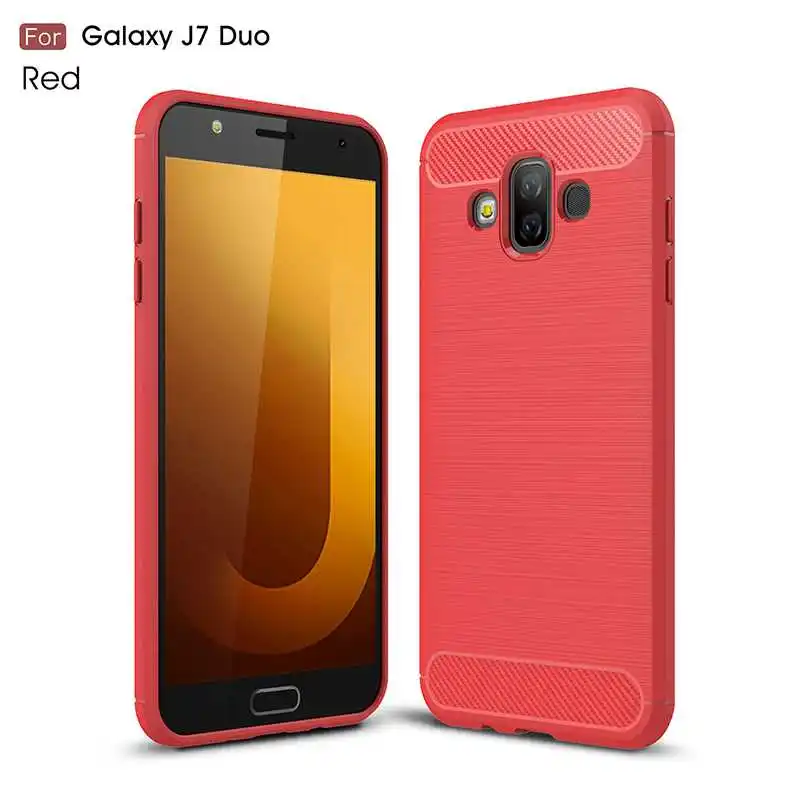 Модный противоударный мягкий силиконовый чехол Mokoemi 5," для samsung Galaxy J7 Duo, чехол для samsung Galaxy J7 Duo, чехол для телефона - Цвет: Red