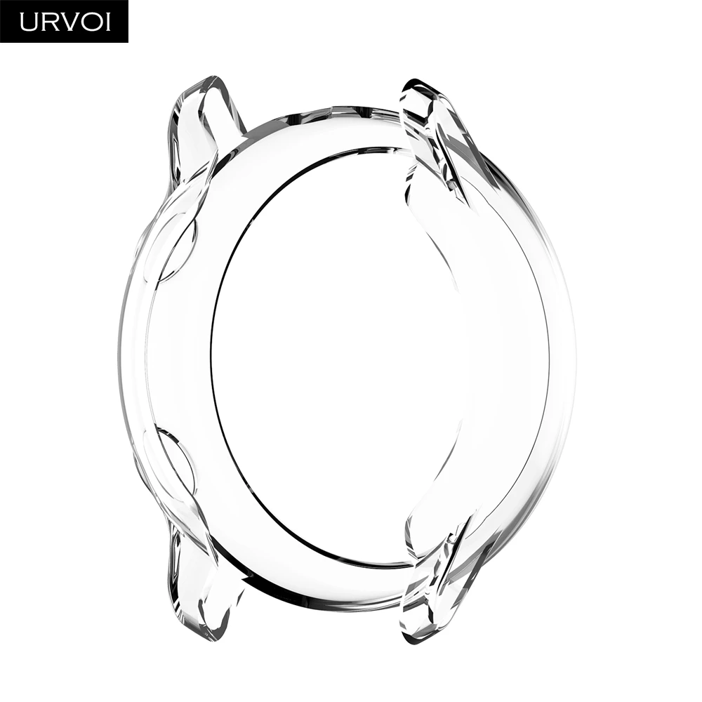 Transparency URVOI чехол для Galaxy watch Active/42 мм/46 мм ТПУ Чехол протектор Кристальные цвета Рамка Тонкий подходит ультра тонкий противоударный бампер - Color: Transparency