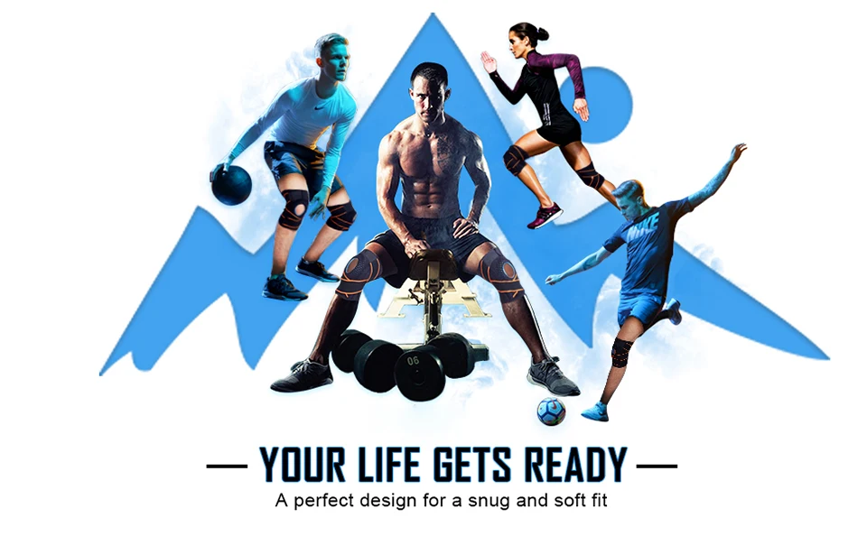 AOLIKES 1 шт. наколенники Coolfit быстросохнущие силикагель 4 пружины спортивные наколенники отверстие наколенники протектор