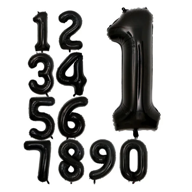 black 2 шт. 16/32/40 дюймов розовое золото номер Фольга воздушные шары с гелием поздравляем 21 30 50 60 лет взрослые День рождения Декор поставки - Цвет: black
