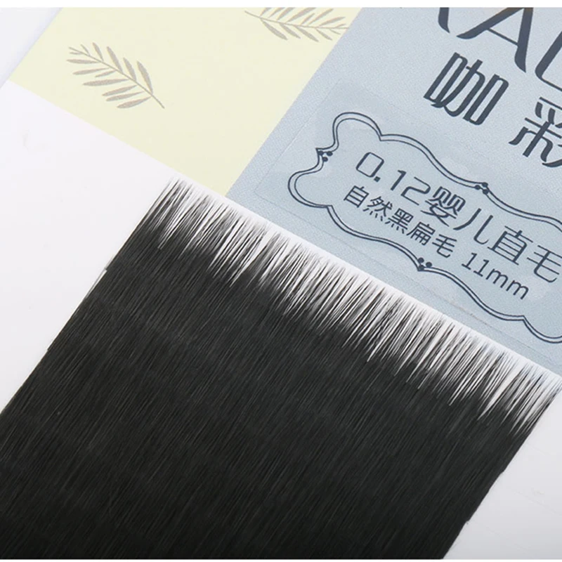 3mm split tips eyelash extention dense natural black unmixed flat air infant straight hair super soft individual | Красота и здоровье