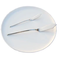 2pcs stainless utensil cutlery butter knife fish knife cheese dessert jam spreader breakfast baking cake knife tableware set