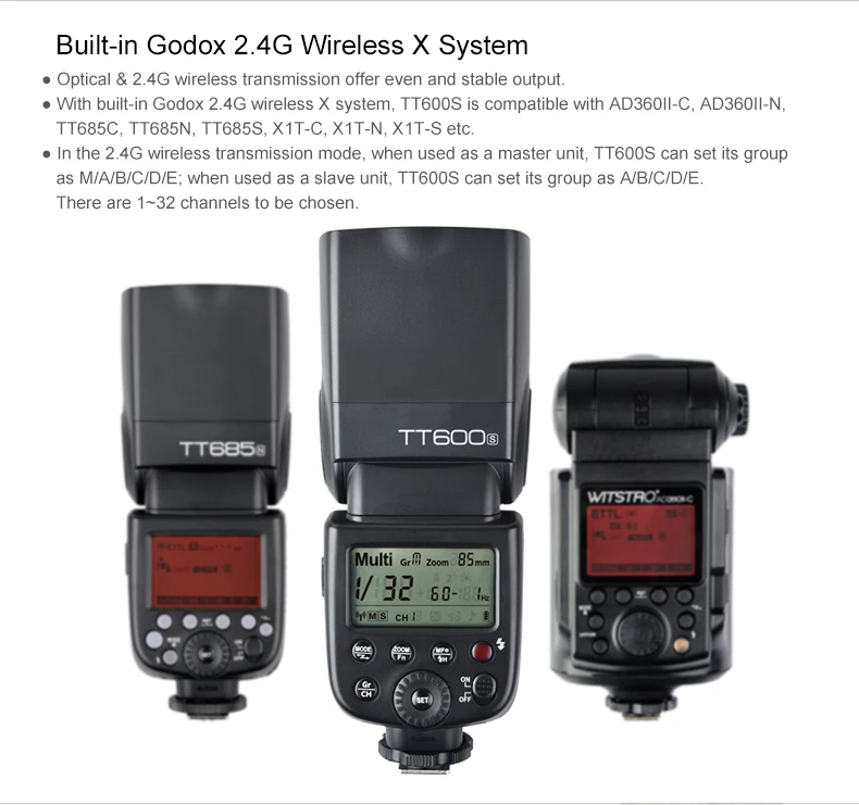 Godox TT600s HSS GN60 2,4G Камера Вспышка Speedlite+ X1T-S передатчик для sony A7 A7S A7R A7 II A6000 A58 A99