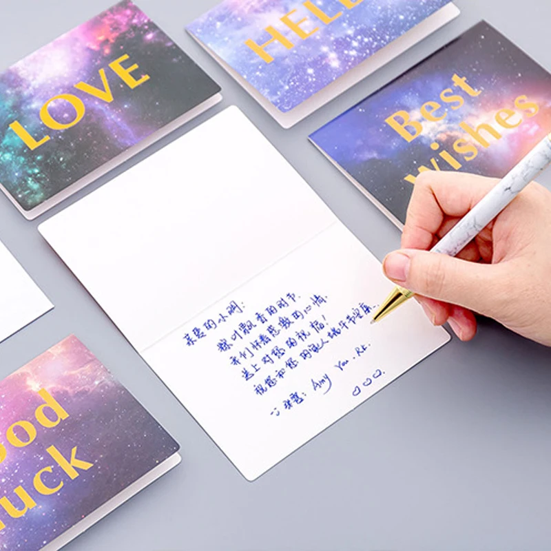 Starry sky English blessing postcard greeting card christmas birthday gift cards |