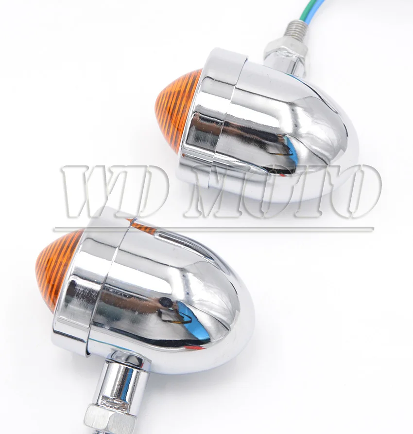 1 пара Мотоцикл Chrome Пуля Сигналы Поворота индикатор Для Harley Honda Kawasaki Suzuki Yamaha Cruiser