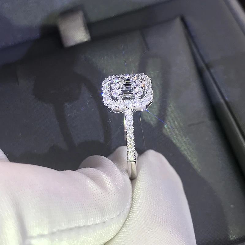 100% 18K 750Au золото Moissanite бриллиантовое кольцо D Цвет VVS с национальным сертификатом MO