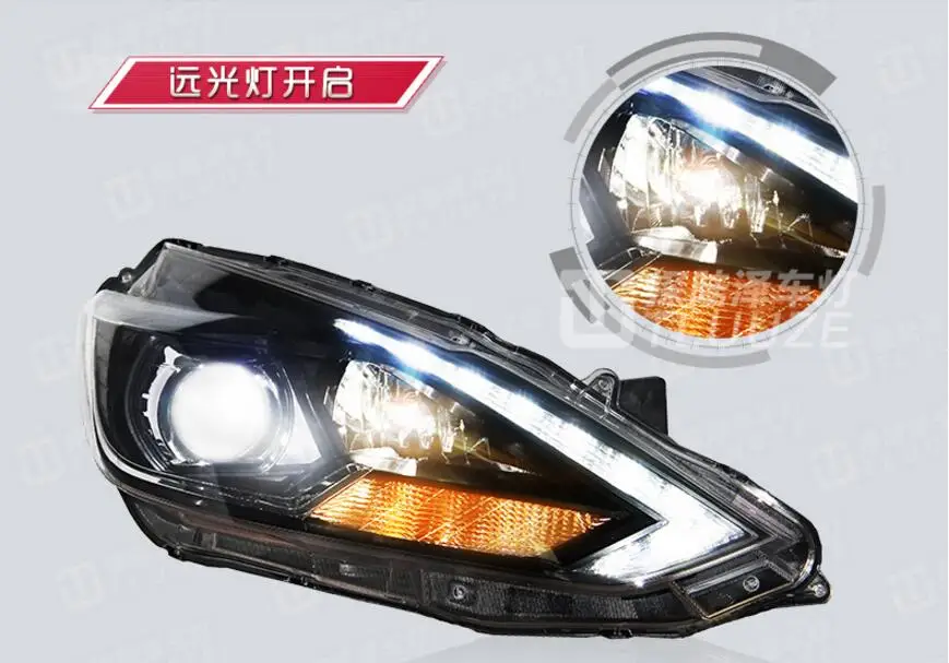 Автомобилей головной светильник для Sylphy sentra X-Trail s 2016 2017 2018 год светодиодный DRL бег