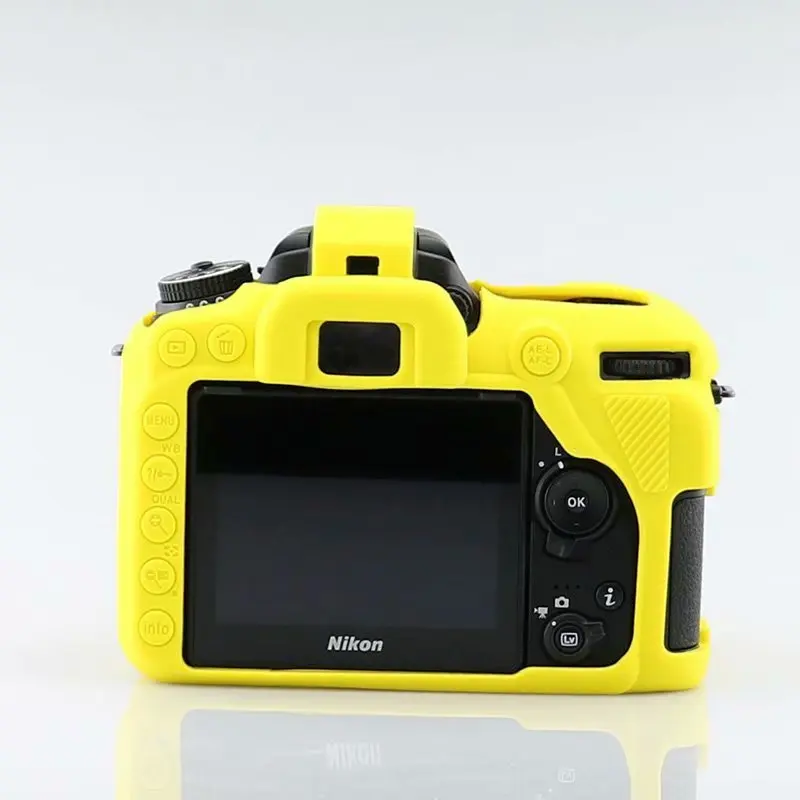 D7500 yellow Приятный мягкий силиконовый резиновый защитный корпус для камеры крышка чехол кожи для Nikon D7200 D5300 D750 D3400 D5500 D810 D7500 Камера сумка - Цвет: D7500 yellow