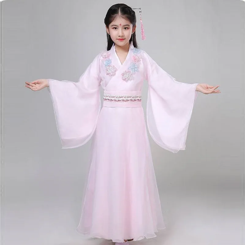 Платье hanfu для девочек детская одежда китайский старинный наряд традиционный