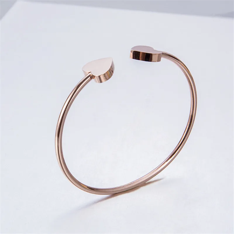 2018 новый двойной сердце Нержавеющая сталь Любовь Открытие с серебряным