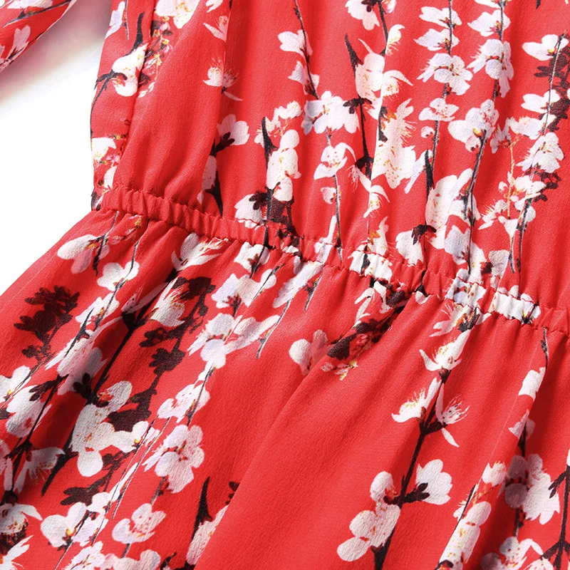 Женское повседневное облегающее платье шелковое с круглым вырезом и принтом