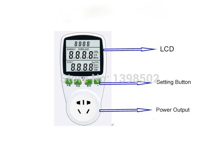 Electric Energy Saving Power Meter Smart Socket Electricity Consumption Charge Calculation LCD Display |