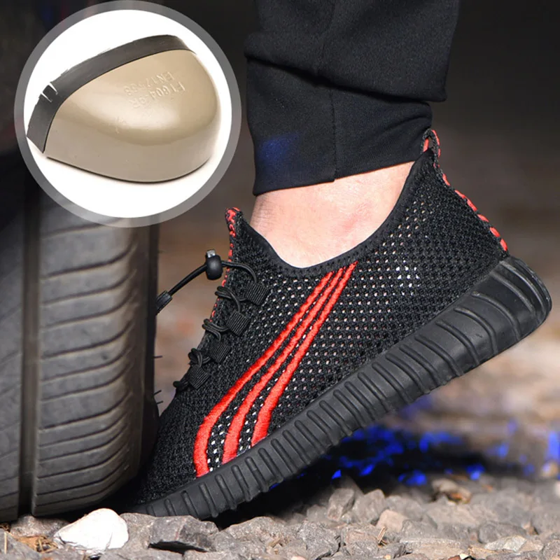 

Safety Shoes Men's Steel Toe Lightweight Anti-smashing Unisex Work Sneakers breathable wear-resisting Both men and women