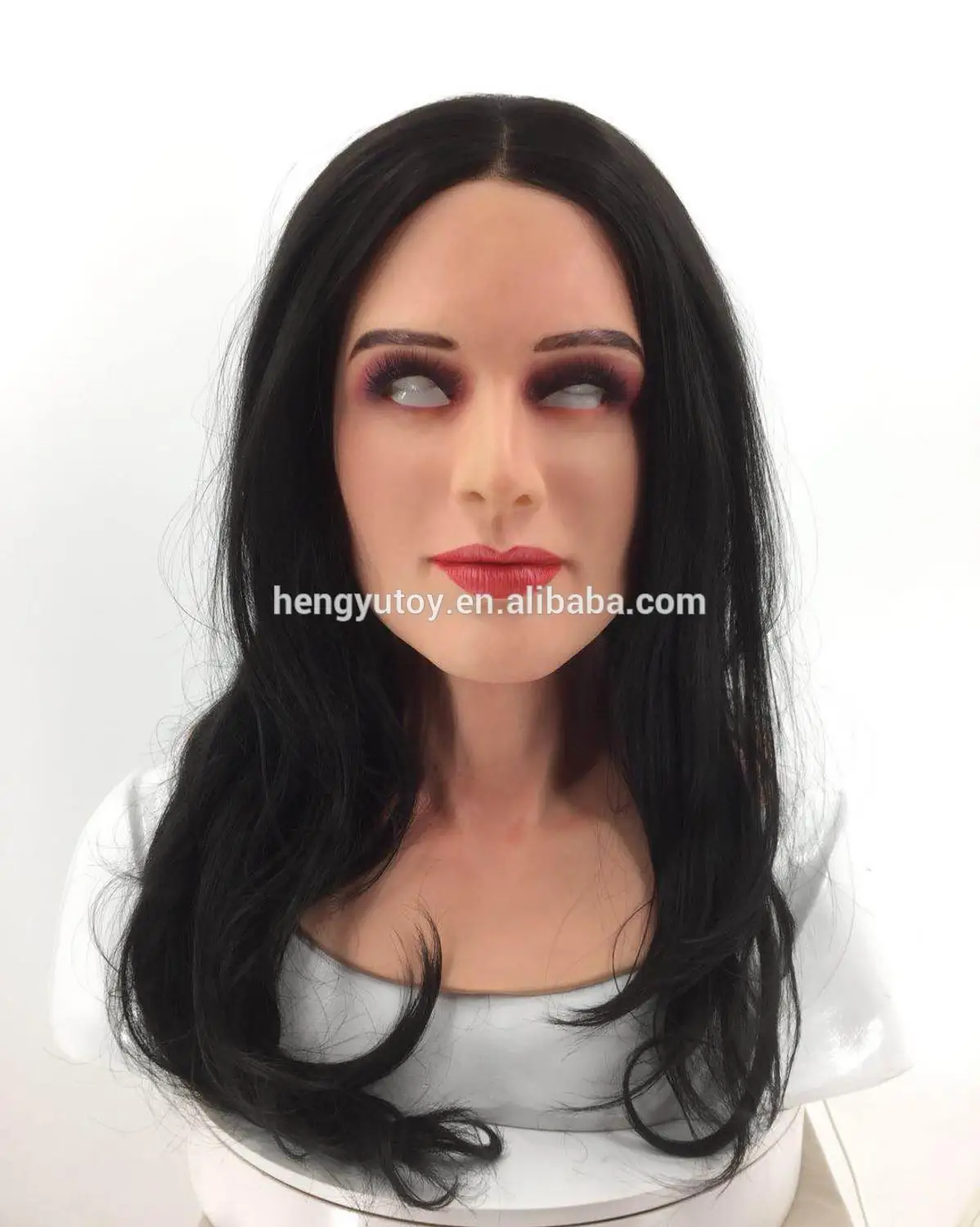 straight hair Реалистичные вечерние красивые женский силиконовый сказочные женские маски - Цвет: straight hair