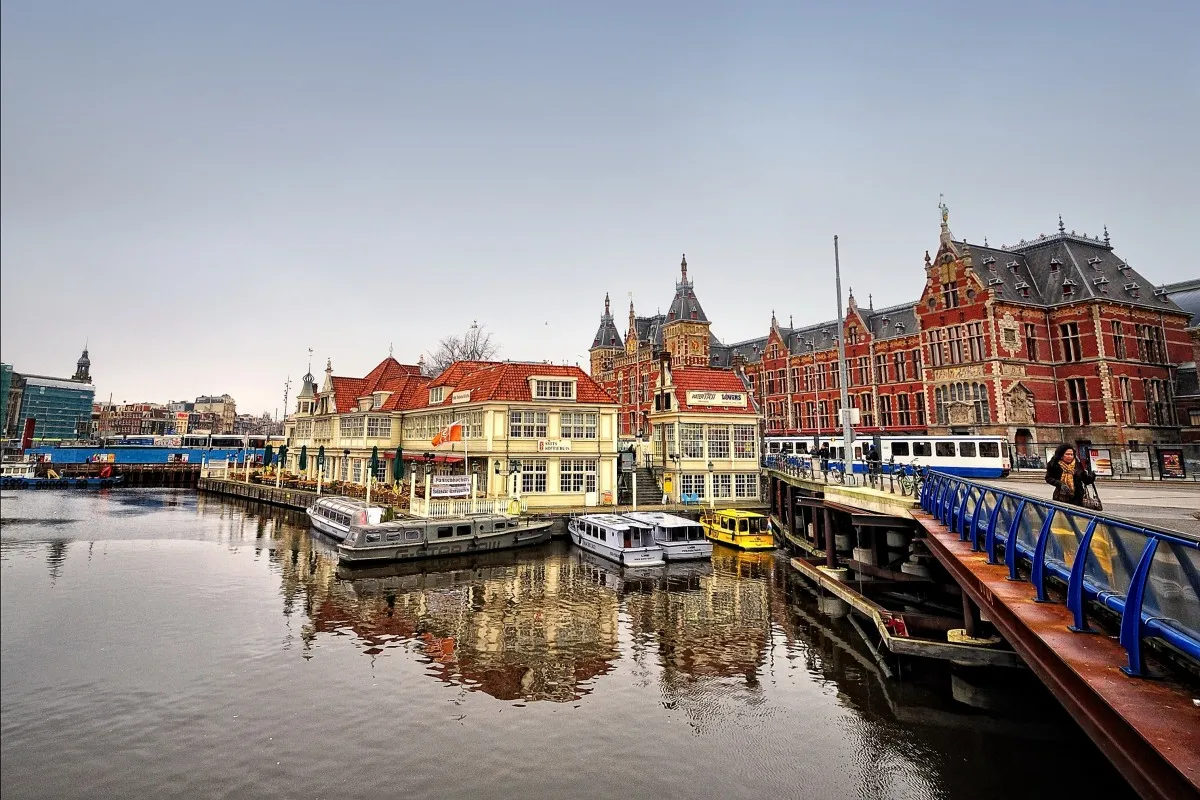 

Amsterdam canal central station river(1) 002PFJ custom fabric poster (frame available) for wall decor room decor home decoration