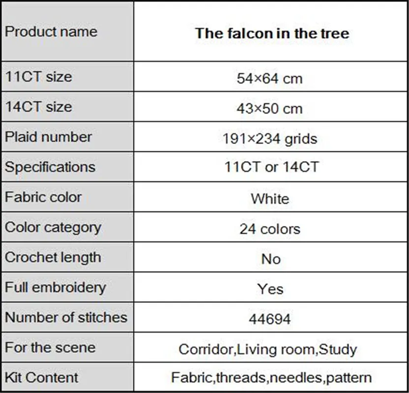 Набор для вышивки Сокол в дереве набор сделай сам рисования на холсте DMC 11CT 14CT