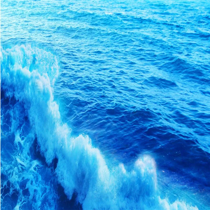 Beibehang напольная живопись HD синее море волны водостойкая ванная комната кухня ПВХ