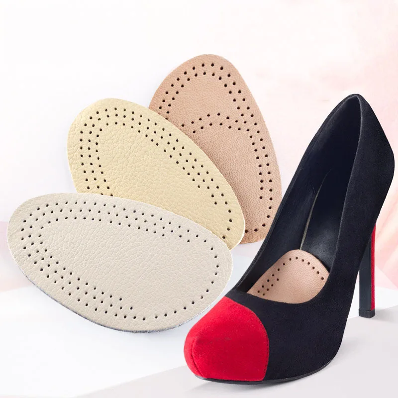 2 pair/lot High Heels Leather Forefoot Antiskid Foot Pad Sole Half Yard Anti-pain Pad Cushion Thickening Female Invisible Insole