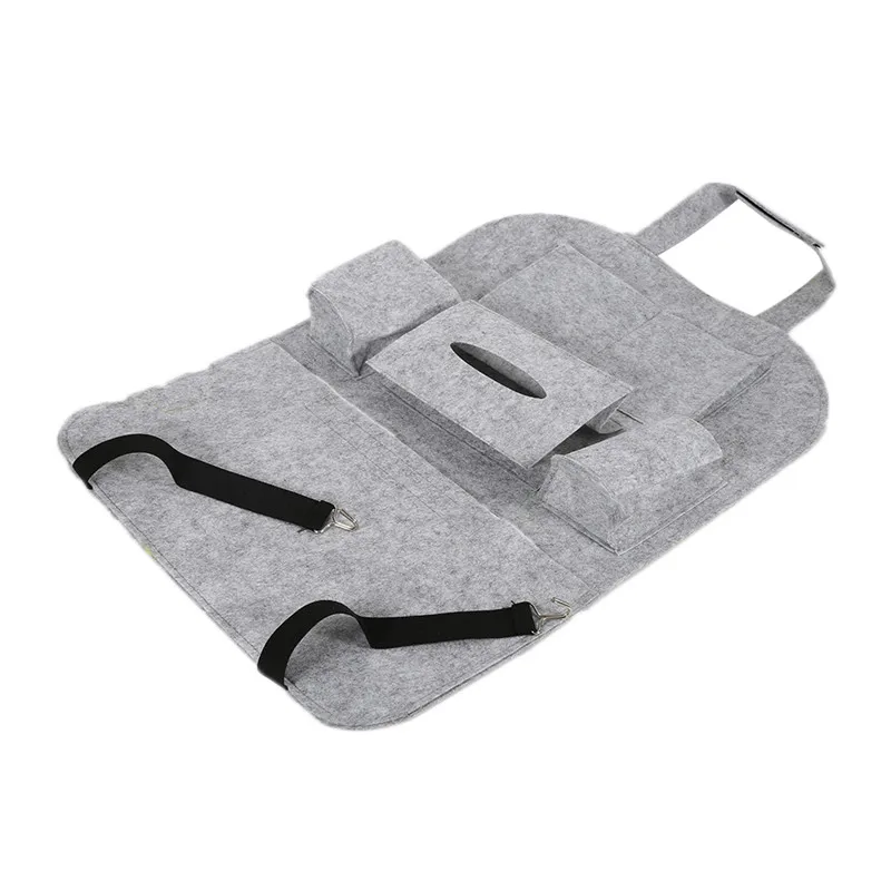 Серый Car Seat Organizer Auto Car Backseat Organizer Car-Styling Holder Multi-Pocket Seat Wool Felt Multifunction Storage - Название цвета: Серый