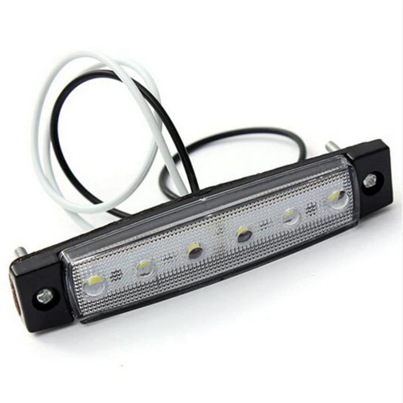 (Белый) 6 светодиодный Боковые указатели поворота габаритные огни лампы 12V для