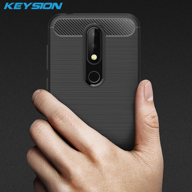 Чехол для телефона KEYSION из углеродного волокна NOKIA 6 1 Plus Мягкий ТПУ силиконовый