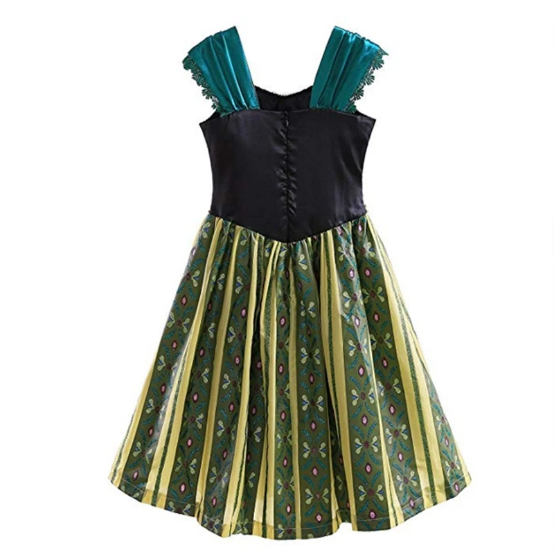 FNDPITAYA Girl Princess Anna Coronation Dress Summer Sleeveless Flower Embroidery Cosplay Costume Halloween Fantasy | Тематическая
