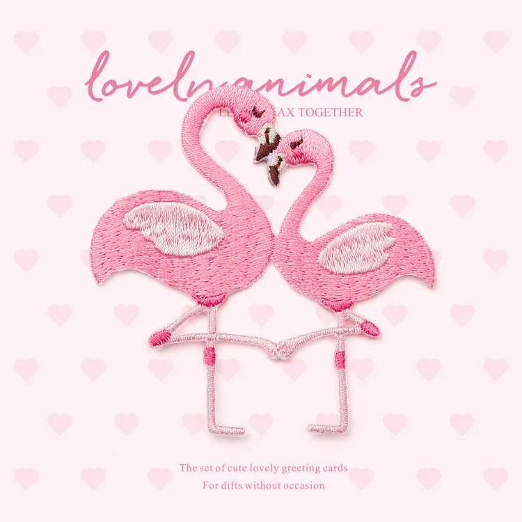 1 шт. модные влюбленные вышитые лисы Панда Кролик Фламинго Горячая Ткань сделай