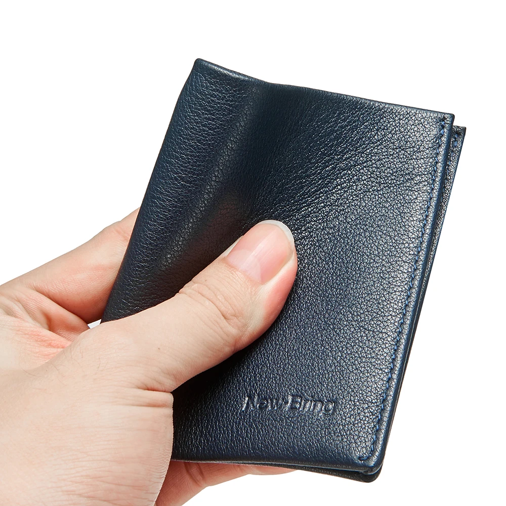NewBring компактный мужской кошелек из натуральной кожи с многофункциональным мини