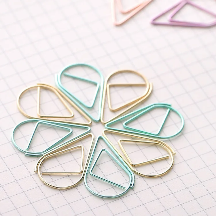 

20pcs/box shaped metal clips creative cute kawaii paper clips bookmark memo clip for School supplies
