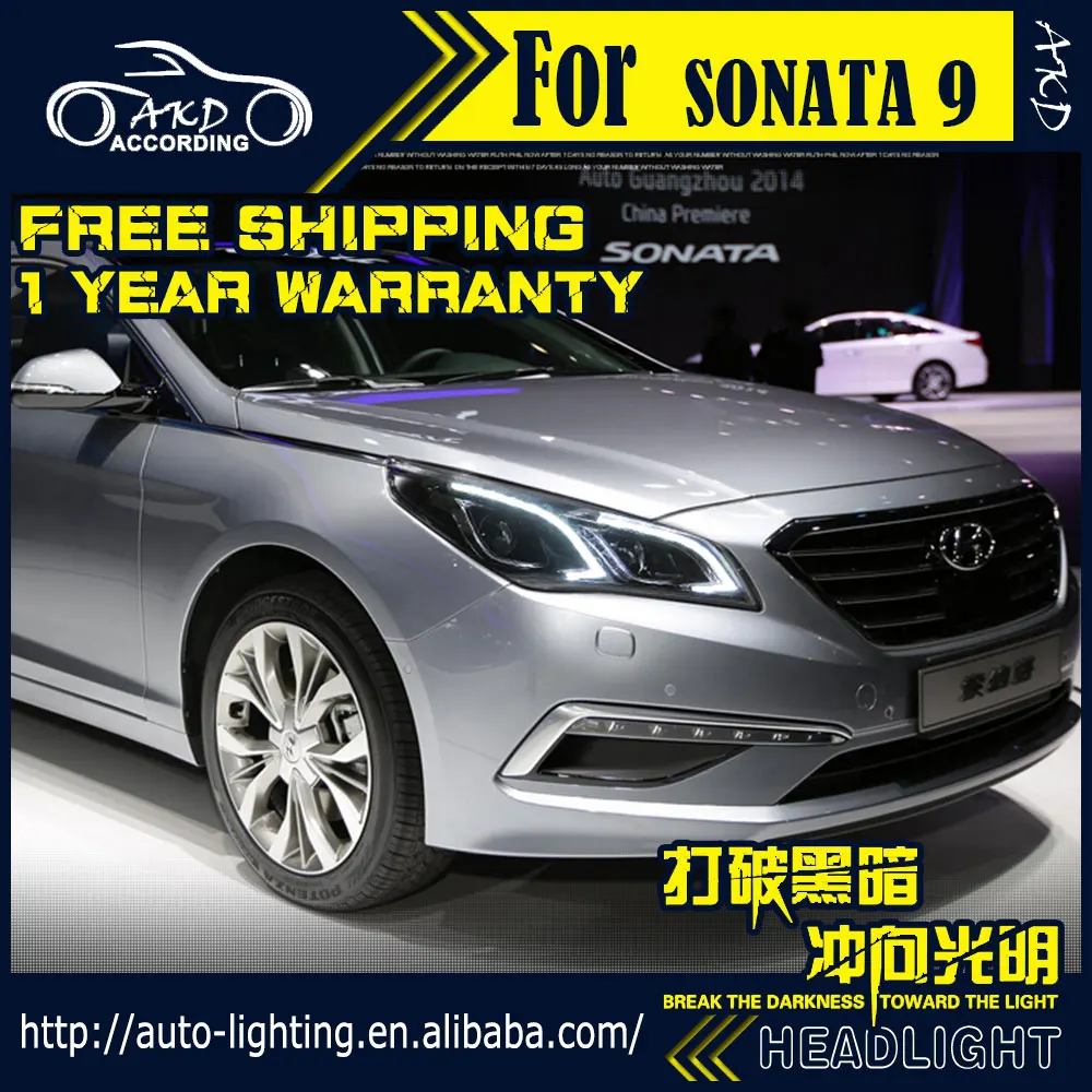 AKD автомобильный Стайлинг Головной фонарь для hyundai Sonata фары- Sonata светодиодный фонарь Sonata9 H7 D2H Hid биксеноновый луч