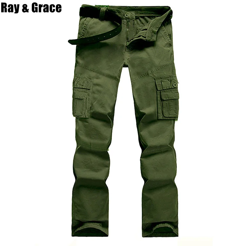 RAY GRACE мужские брюки карго для улицы Стрейчевые быстросохнущие Военный стиль