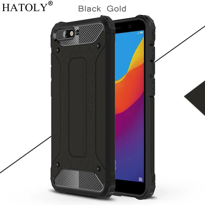 

Чехол для Huawei Y6 2018, силиконовый армированный чехол, жесткая задняя крышка из поликарбоната и ТПУ для Huawei Y6 2018, защитный чехол для Huawei Y6 2018