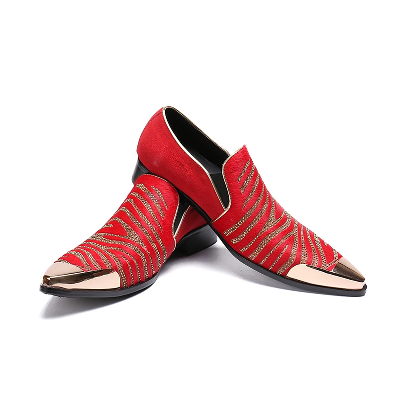 Zapatos hombre/красные блестящие мужские свадебные модельные туфли из натуральной кожи