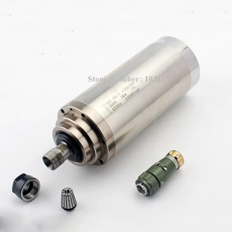 

3KW carving machine cnc router spindle motor AC 220V ER20 100mm*220mm 24000rpm 4pcs bearings water cooling CNC spindle motor