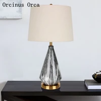 postmodern creative individual marble table lamp living room bedside lamp nordic simple led ceramic table lamp free shipping