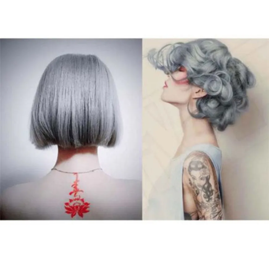 2017 # Hair Style Перманентный панк светильник для окрашивания волос серый серебристый