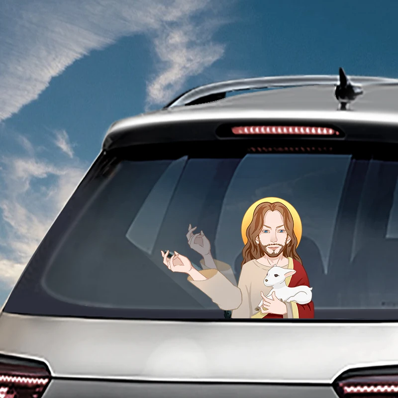 Наклейки для стеклоочистителей Jesus Waving ПВХ Стайлинг автомобиля наклейки