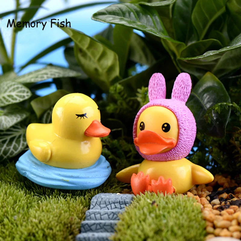 Mini cartoon cute small ducks model Action Figures Toys /aquariums ornaments micro garden Decoration miniature figurine D | Игрушки и