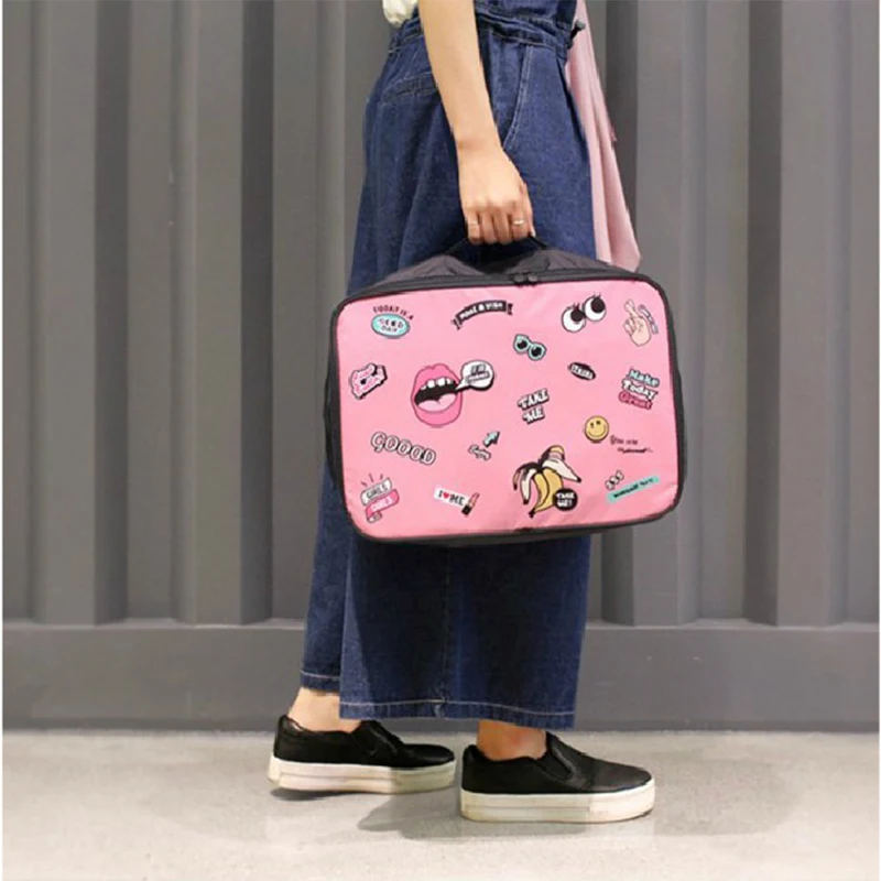 Женская дорожная сумка из полиэстера с мультяшным принтом|travel bag women|travel bagcarry on