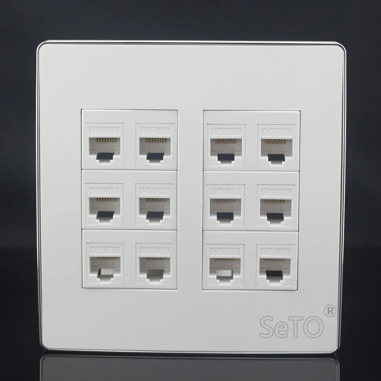 SeTo 120 тип 12 портов RJ45 Cat5e сеть Lan розетка панель розетка настенная пластина Keystone Лицевая панель
