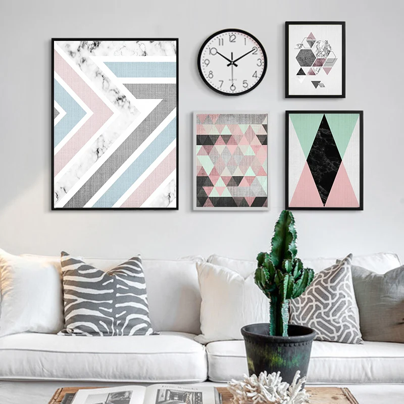 

Watercolor Modern Abstract Geometric Canvas Prints Poster Canvas Paintings Canvas Art Wall Pictures For Kids Living Room Decor