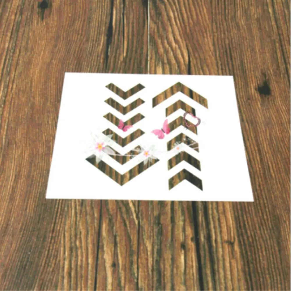 1 шт. минималистичный двусторонний трафарет в форме стрелы многоразовый аэрограф